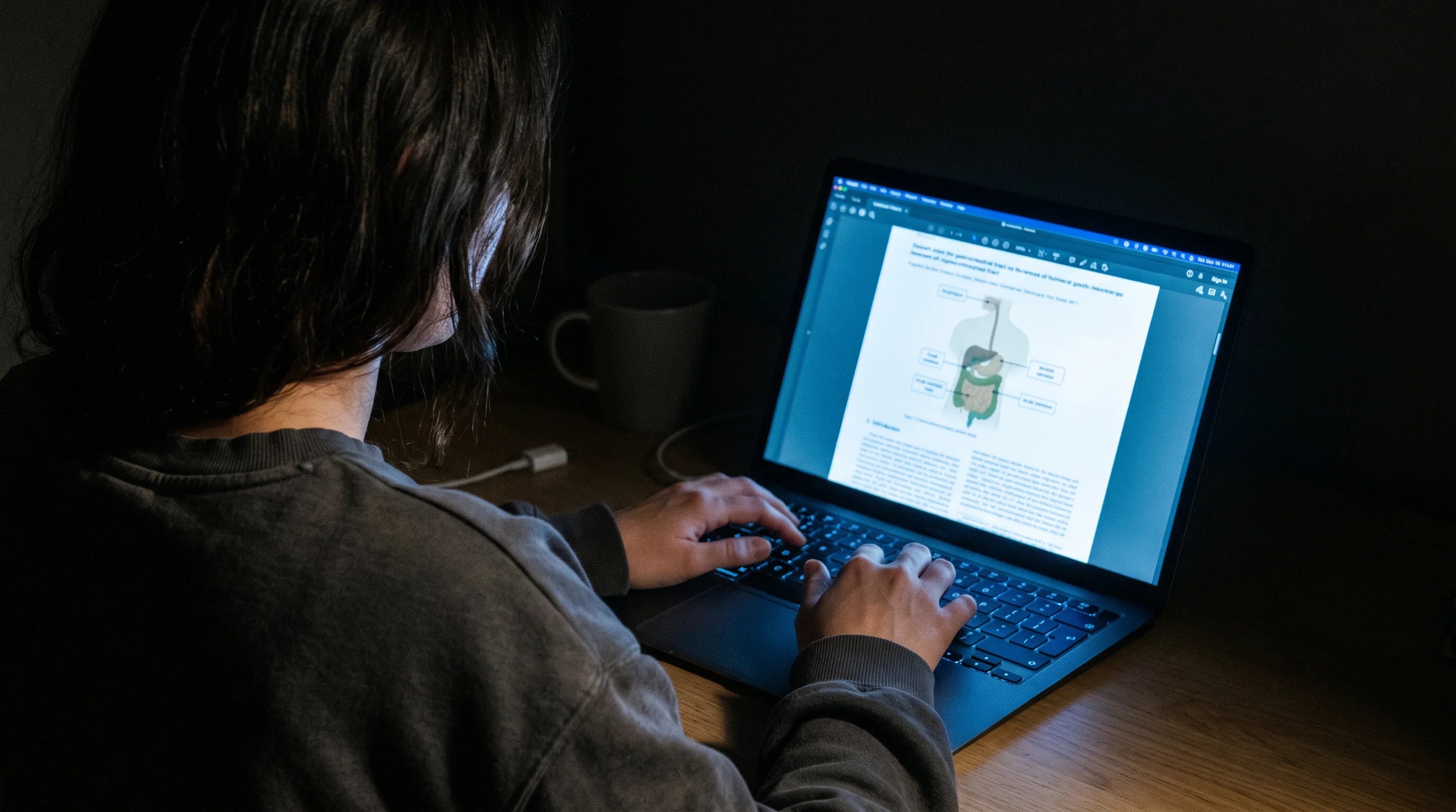 Researching the study that explained why her sister's body was different