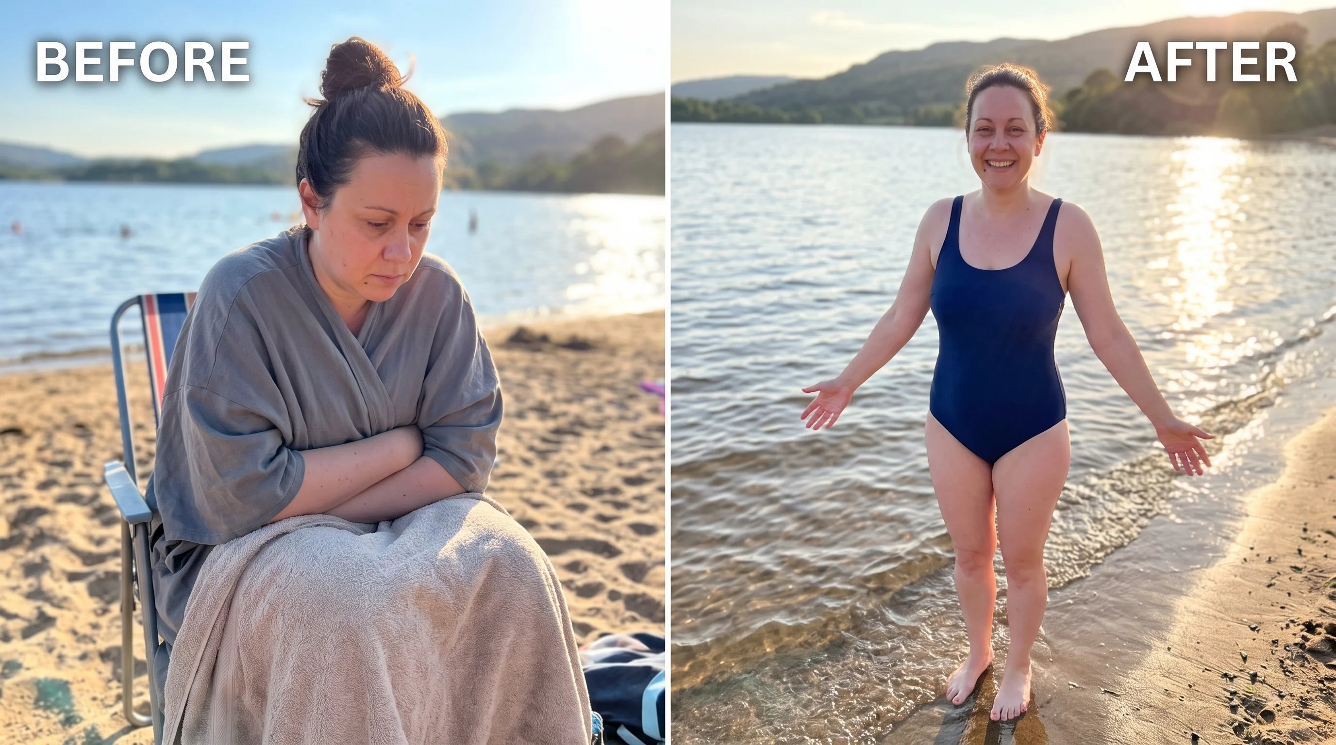 Rachel, in the water with her kids instead of hiding behind the camera